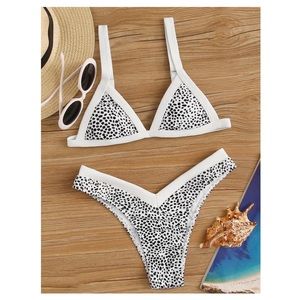 SOLD❣️SHEIN Dalmatian High Cut Bikini Set ⚪️⚫️